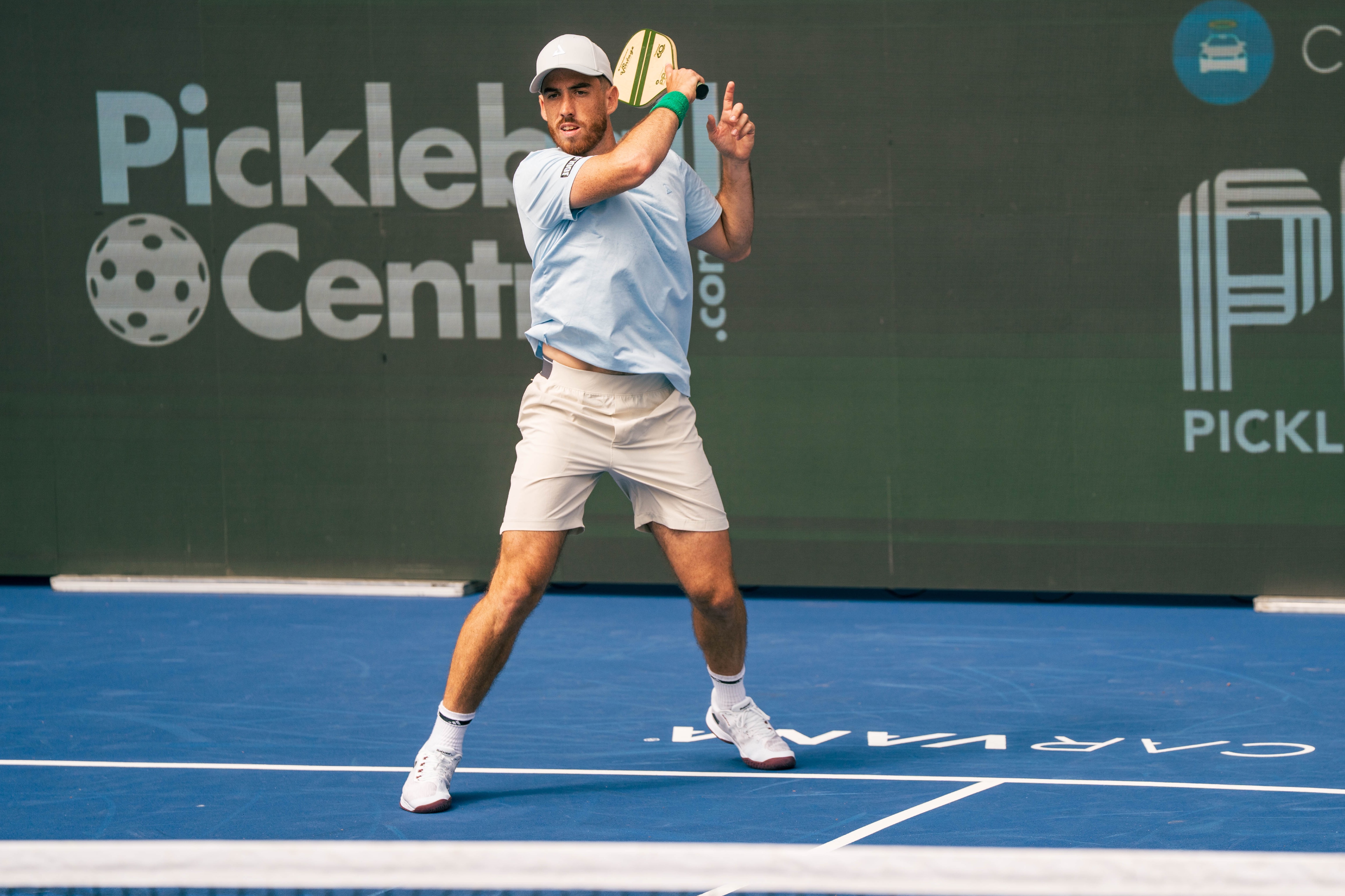 Federico Staksrud at the Pickleball Central Sacrmento Vintage Open.